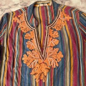 Embroidered Floral Beaded Top